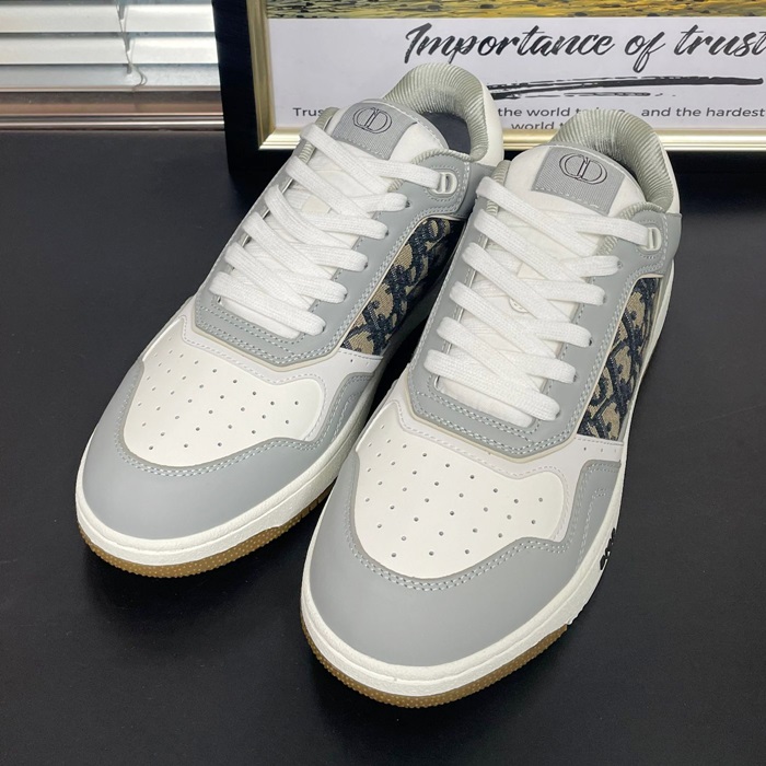 ディオール メンズ B27 グレー & ホワイト ロー タップ スニーカー  -  Gray  - di752x