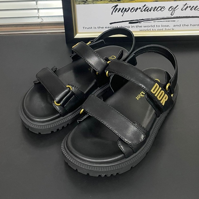   Sandal,DIOS0399 - ディオールレディースレザーサンダルブラック