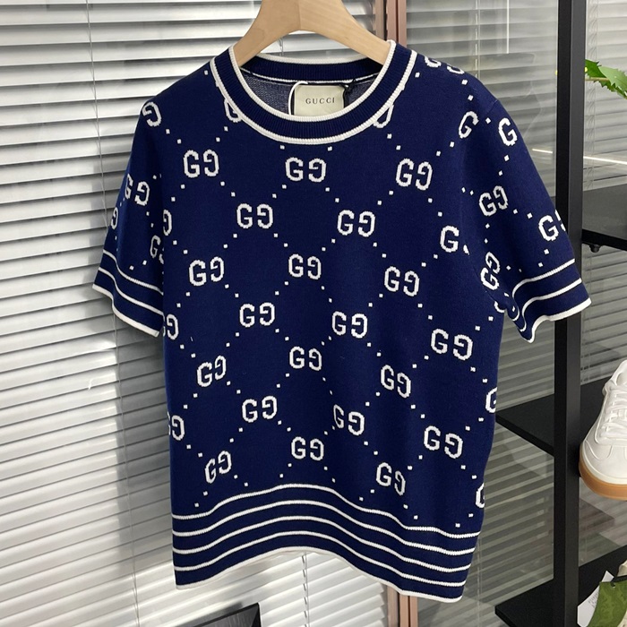 グッチ レディース ブルー 半袖 ニット -  Knit - guc389x