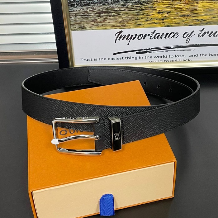   Belt,3.5cm,LOUBT0173 - ルイヴィトンメンズレザーベルト,3.5cm,ブラック