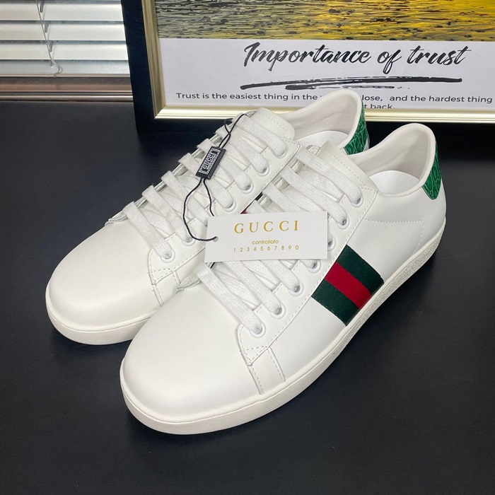 Mn/Wn  ,GUCS1603 - グッチユニセックスレザースニーカーホワイト