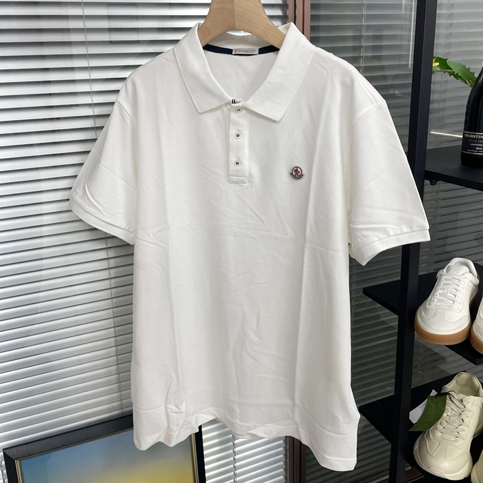 モンクレール メンズ ホワイト ポロ 半袖Tシャツ - White  - moc432x