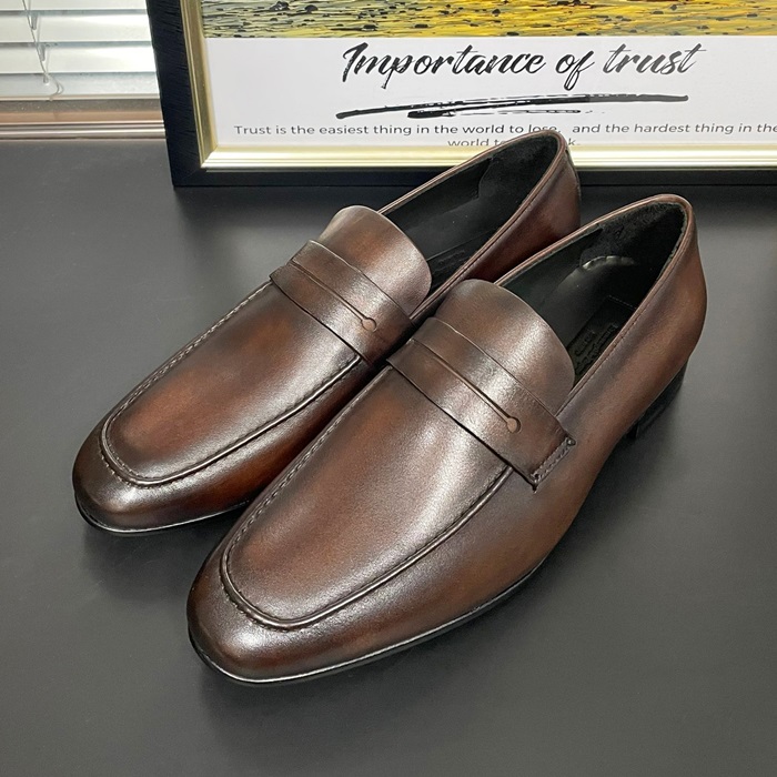 エルメネジルド・ゼニア メンズ ブラウンローファー -Brown- ze55x