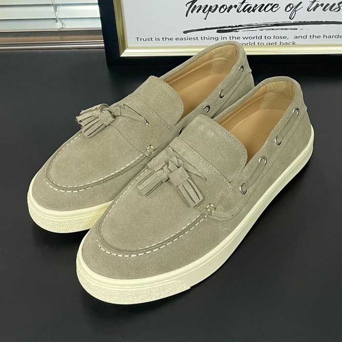 ブルネロクチネリ メンズ グレーローファー -  Cucinelli Gray- bru89x