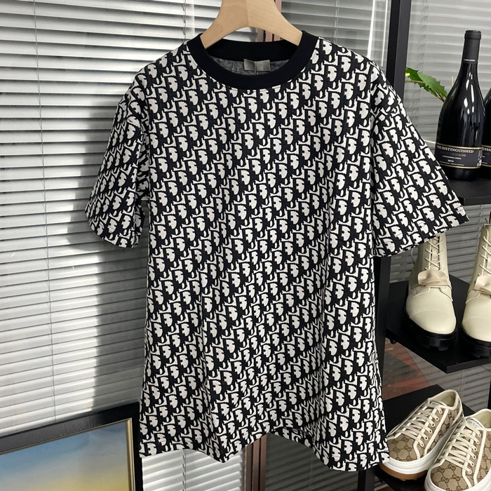   Short Sleeved  White - ディオール ユニセックス カジュアル クルーネック 半袖Tシャツ Dio01267x Size(s - xl) ブラック