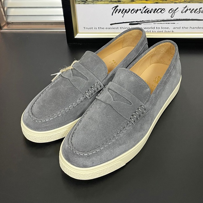 ブルネロクチネリ メンズ グレーローファー -  Cucinelli Gray- bru45x