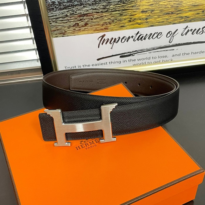  - エルメスメンズレザーベルト HERBT0080,(ブラック/ブラウン)