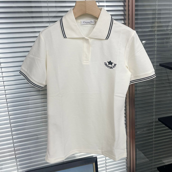 ディオール レディース ホワイト ポロ 半袖Tシャツ -   White  - dic965x
