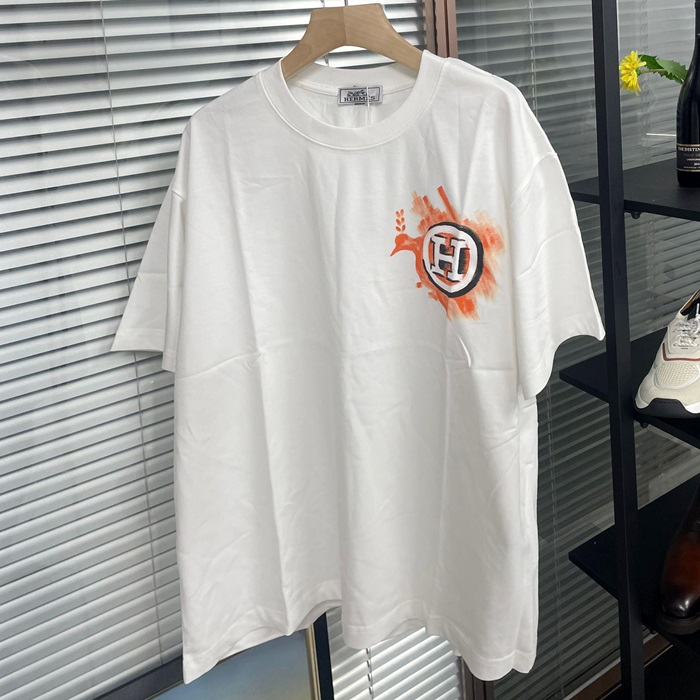   Short Sleeved  White - エルメスメンズ クルーネック 半袖Tシャツ Her0674x Size(m - 3xl) ホワイト