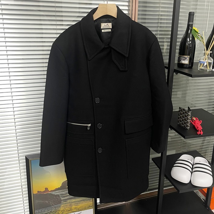 エルメス メンズ ブラックコート -   - he521x