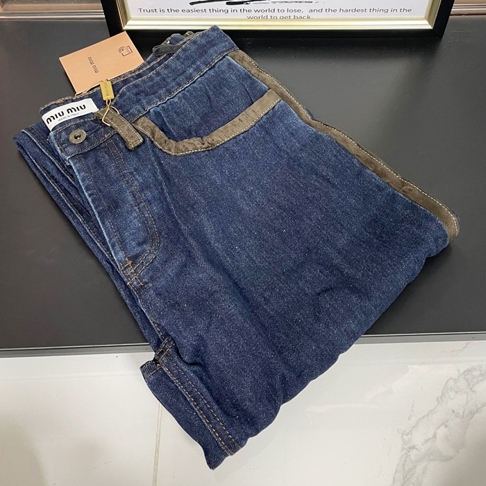 ミュウミュウ ユニセックス ネイビー ジーンズ - - muc796x