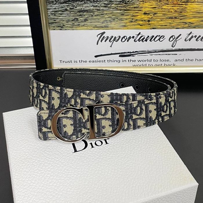  Belt,3.5cm - ディオールメンズレザーベルト,3.5cm,DIOBT0045,ネイビー(シルバー)