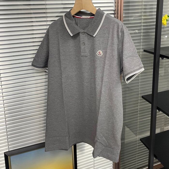 モンクレール メンズ グレー ポロ 半袖Tシャツ - Gray  - moc429x