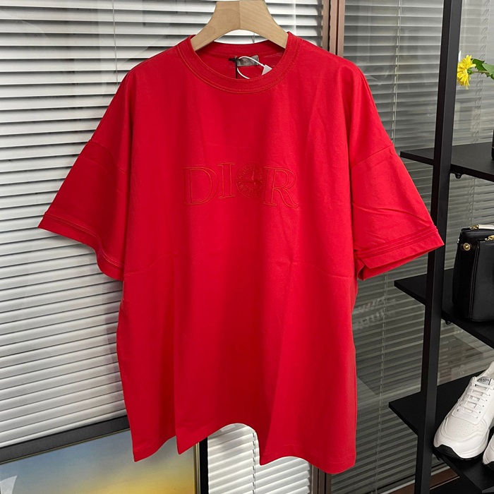 ディオール メンズ レッド 半袖Tシャツ -  Red  - dic1054x