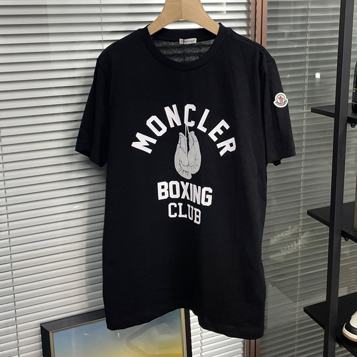 モンクレール メンズ ブラック 半袖Tシャツ - BLack  - moc426x