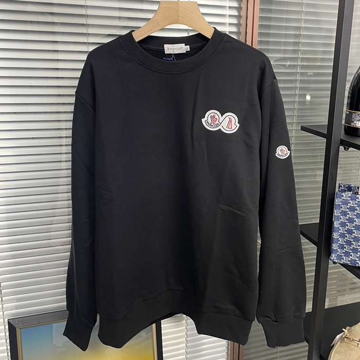 モンクレール メンズ ブラック クルーネック 長袖Tシャツ -  - moc02516x