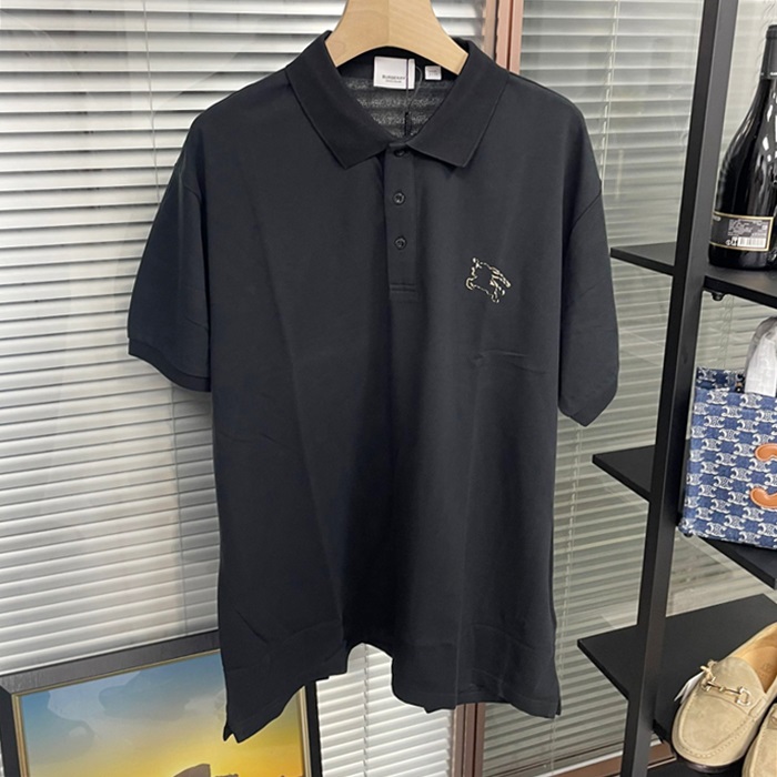 バーバリー メンズ ブラック 半袖 ポロ Tシャツ - Polo  - buc340x