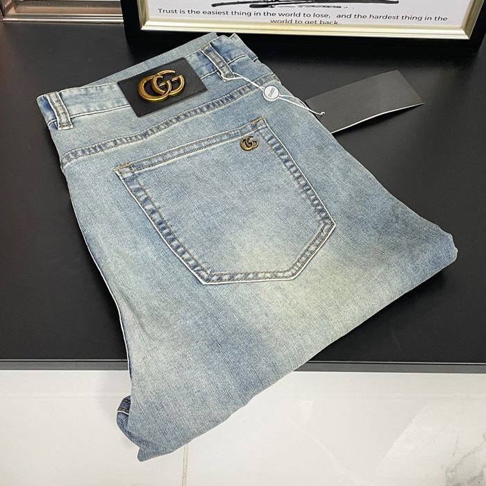 Casual グッチメンズ カジュアル クラシック ジーンズ Guc02681x.ブルー