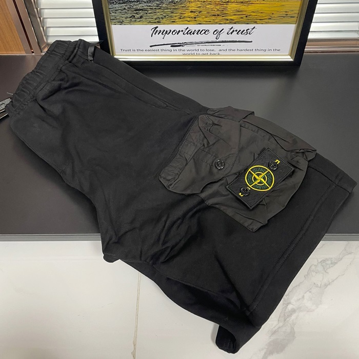2020Half-pants - ストーンアイランドメンズ LOGO カジュアル ハーフパンツ Sto0228x.ブラック