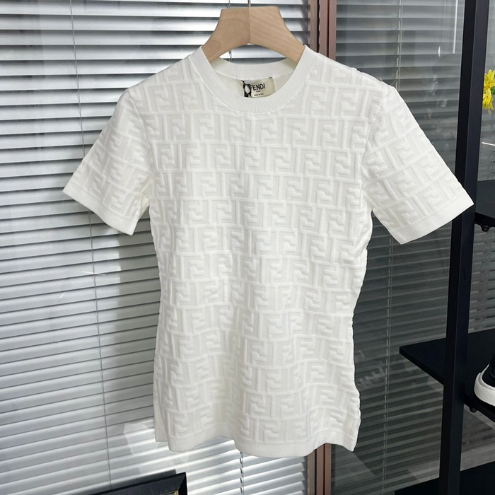 フェンディ レディース ホワイト 半袖Tシャツ -  White  - fec888x