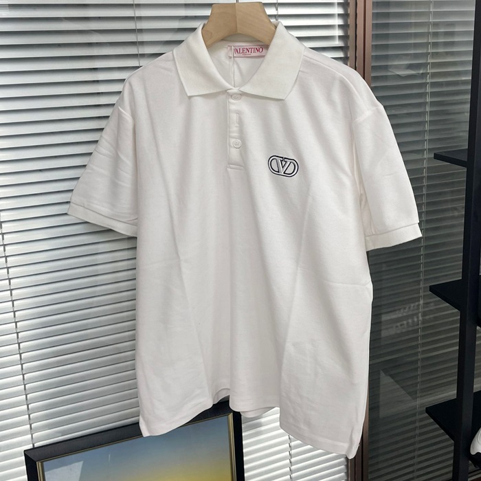 ヴァレンティノ メンズ ホワイト ポロ 半袖Tシャツ -  White  - vac03x