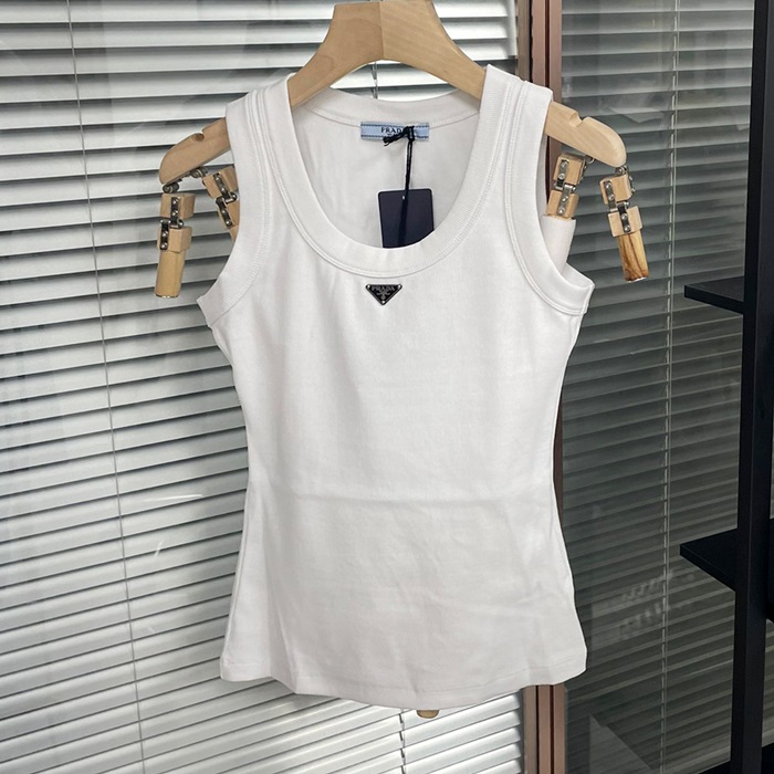 プラダ レディース ホワイト 半袖 ノースリーブ -  White  - prc984x