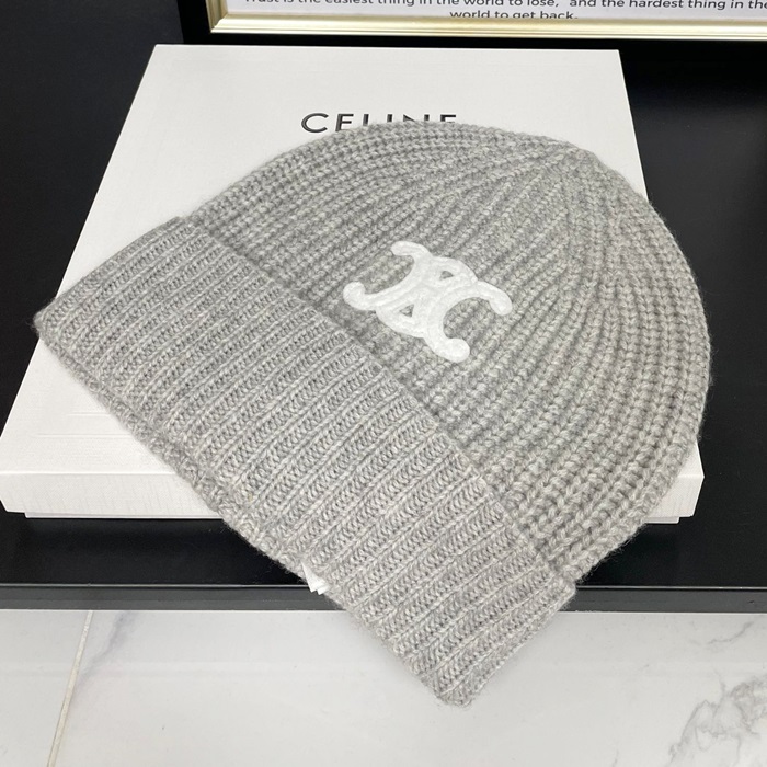 セリーヌユニセックス キャメルビーニー- CelineGray Beanie - acc1865x