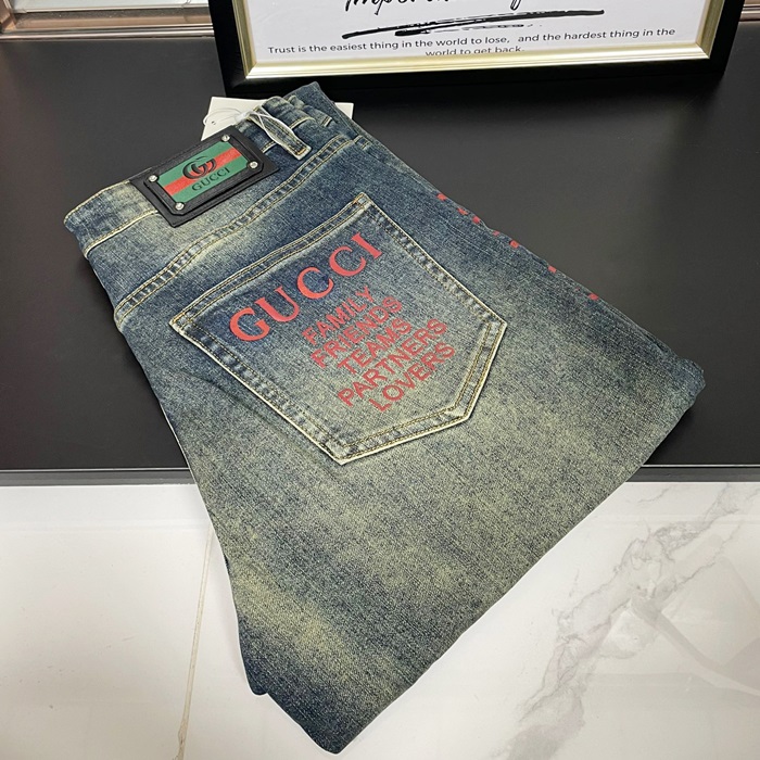 Casual グッチメンズ カジュアル クラシック ジーンズ Guc02681x.ブルー