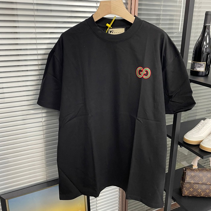 グッチ ユニセックス ブラック クルーネック 半袖Tシャツ -Short sleeved T-shirts - gu216x