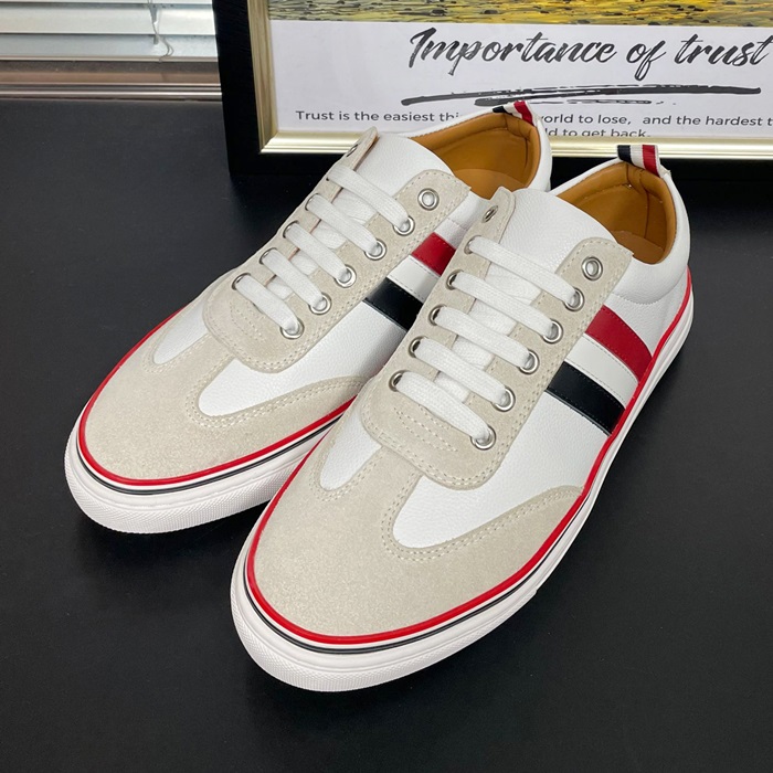 Thom Brown  - トムブラウンメンズレザースニーカー THOMS0018,ホワイト