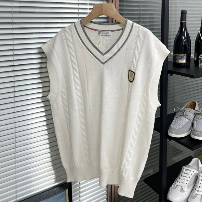 ブルネロクチネリ メンズ Vネック ベスト -  Cucinelli  Best - brc2094x