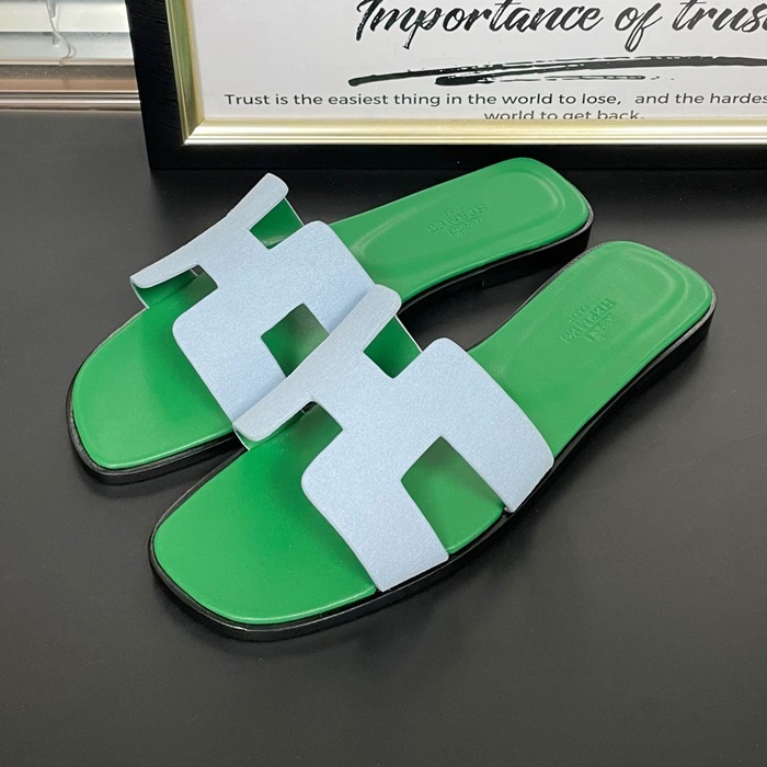 エルメス レディース オラン サンダル  -   Green  - he366x