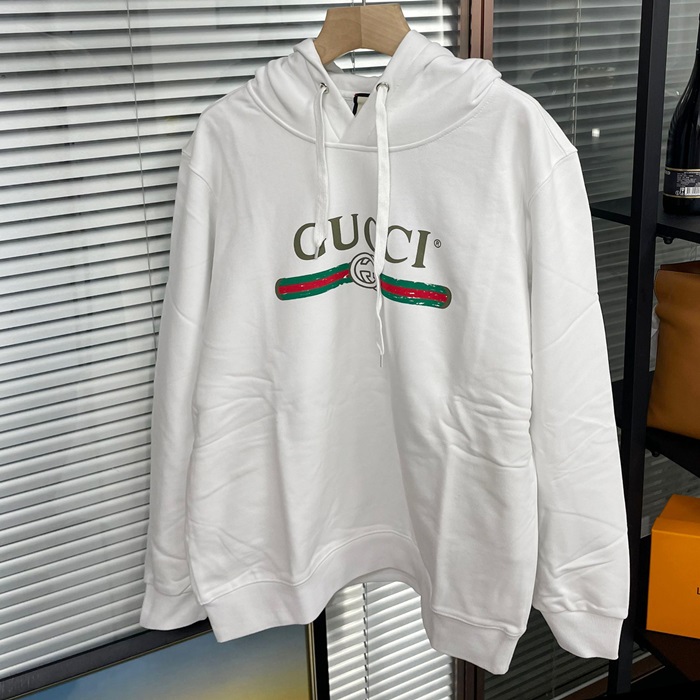 グッチ メンズ ホワイト フーディーTシャツ -White  - gu1167x