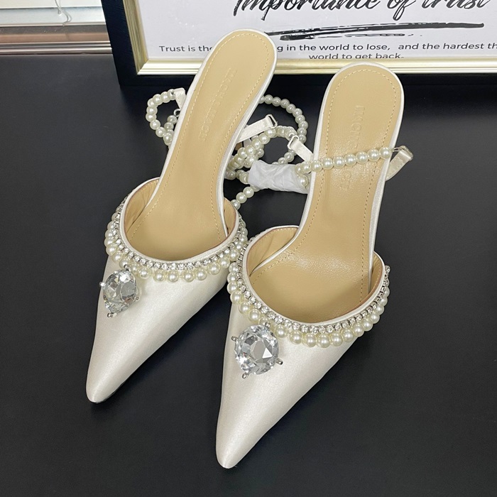 Mach &Mach Silk Hig Heel Sandal,MNMS0020 - マックアンドマックレディース シルク ハイヒール サンダルホワイト