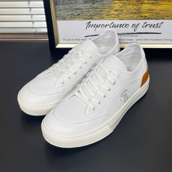 에르메스 メンズ 로우탑 ホワイト 스니커즈 겟  -  White  - he346x