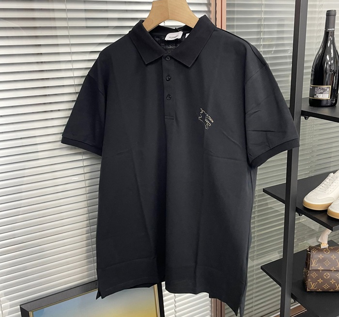 バーバリー メンズ ブラック 半袖 ポロ Tシャツ - Polo  - buc340x