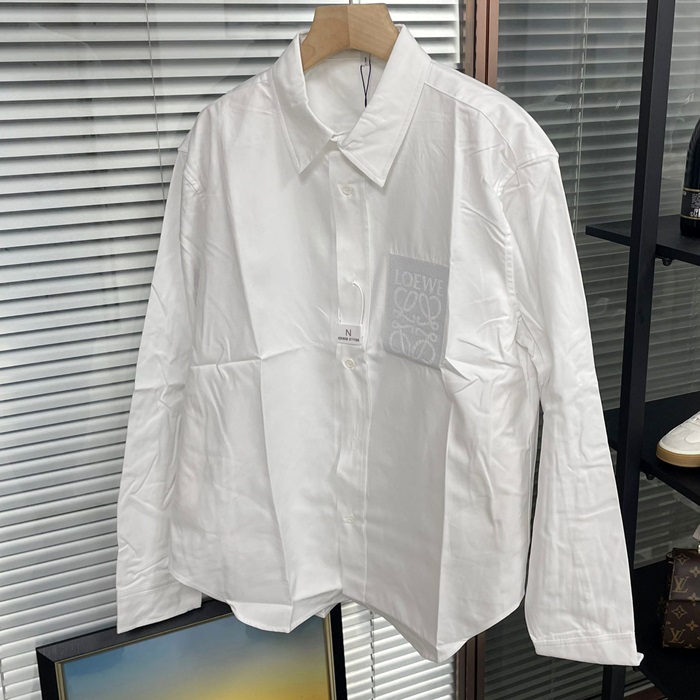 ロエベ メンズ ホワイト シャツ - White Shirts - loc336x