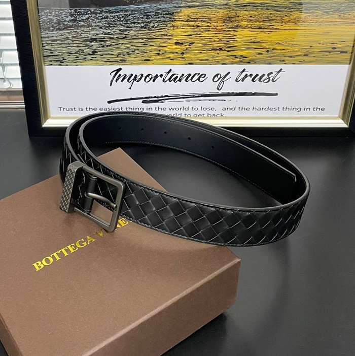 Bottega Veneta  Belt,3.5cm,BOTBT0047 - ボッテガヴェネタメンズレザーベルト,3.5cm,ブラック