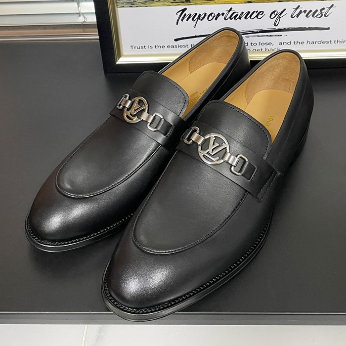   Loafer,LOUS2205 - ルイヴィトンメンズ レザーローファーブラック