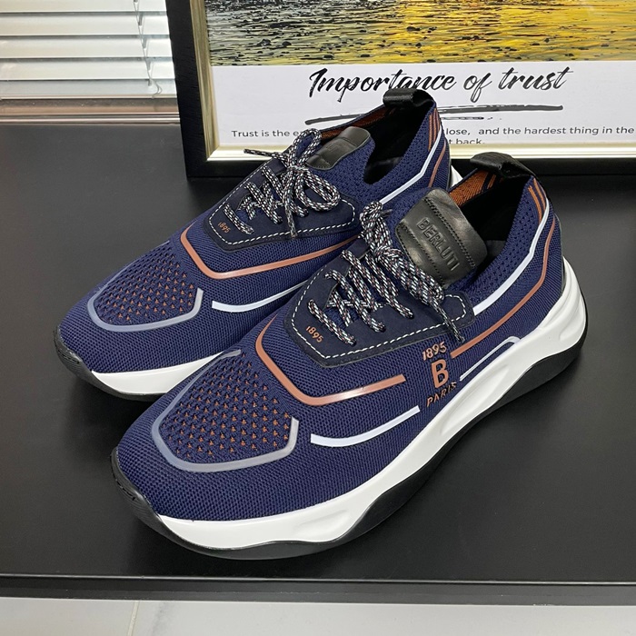 ベルルッティ メンズ ネイビー スニーカー - Shadow  - bes780x