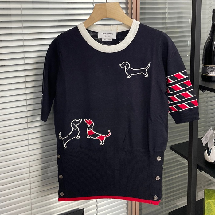 トムブラウン レディース ラウンドネック半袖 ニット -  Kints - thc1302x