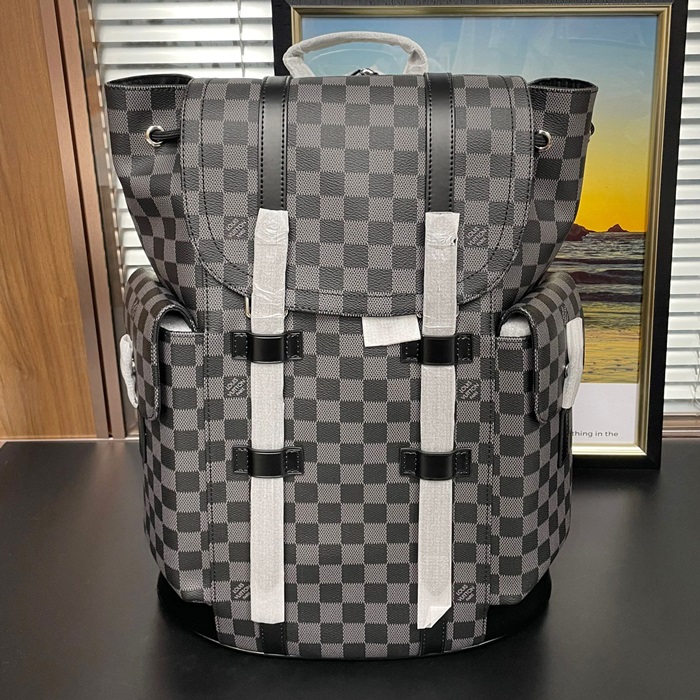 ルイヴィトン メンズ ダミエグラファイト クリストファー バックパック N41379  -  Gray  - lv1790x