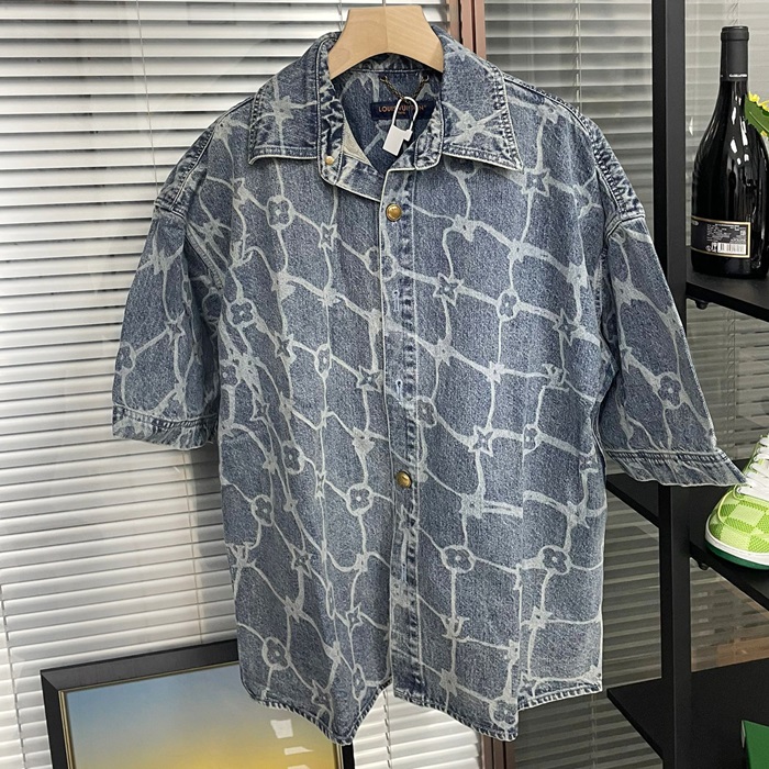 ルイヴィトン メンズ ブルー 半袖 シャツ -   Shirts - lvc947x