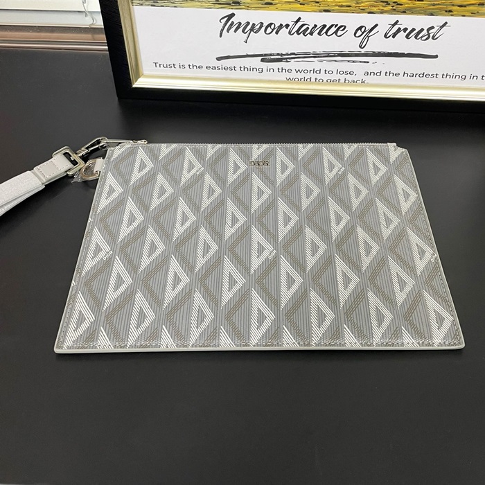 ディオール メンズ グレー ダイヤモンド クラッチバッグ -  Gray - di69x