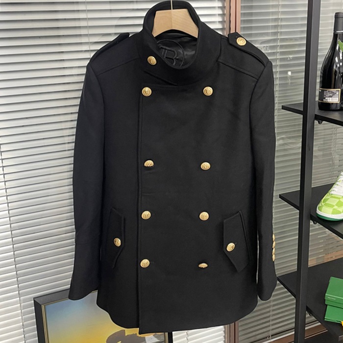 バルマン メンズ ブラック コート - Balmain  - bac1040x