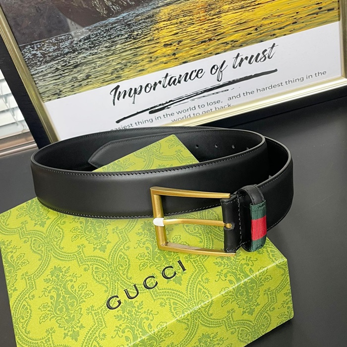 グッチ メンズ ビジネスレザーベルト Guc0741x.ブラック