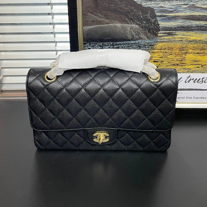 シャネルキャビア クラシック ミディアム/ラージ フラップ バッグ -Large CHAB1499