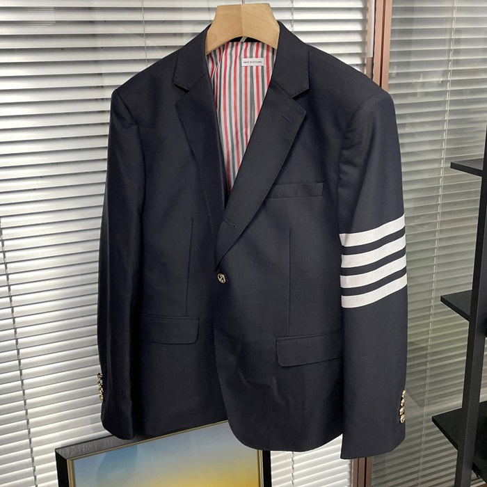  - トムブラウンメンズ カジュアル コットン スーツ ジャケット Thom01465x Size ネイビー