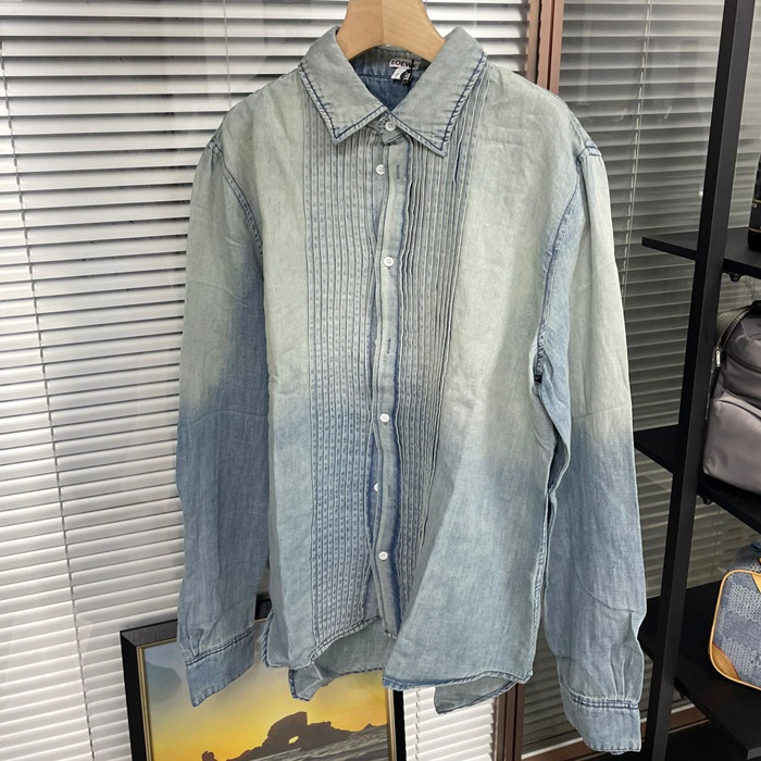 ロエベ メンズ ブルー シャツ -  Shirts - loc2127x