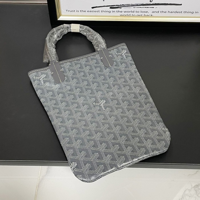 2019 PVC 23.5cm - ゴヤールPVC ミニ トート ショッパーバッグ,GYB0147,23.5cm,グレー